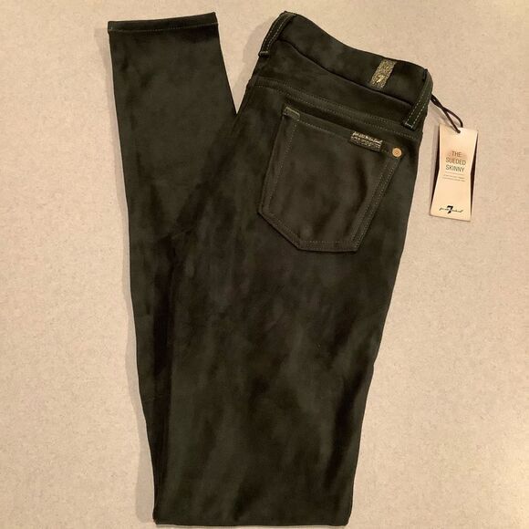 7 For All‎ Mankind Jeans 24 Sueded Skinny Juniper NWT - Picture 4 of 6